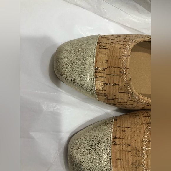 Anne Klein flex cork gold cap toe gold block heel pumps size 10 brand new - Picture 12 of 17